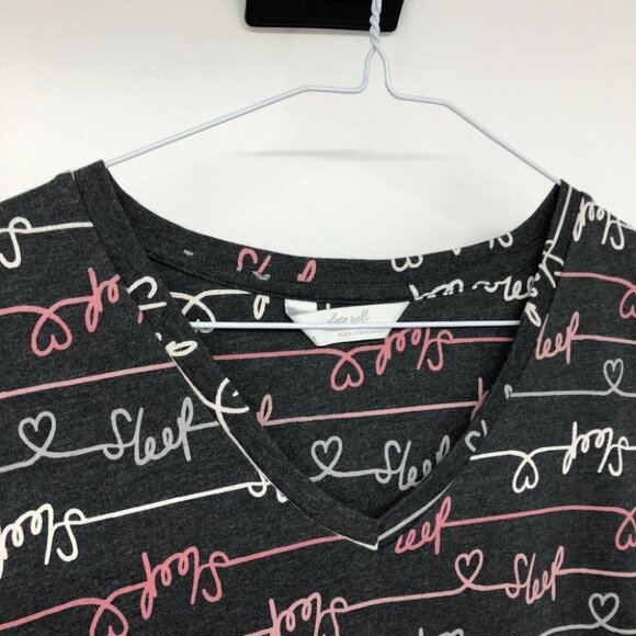 Sleep Well grey sleep script short muumuu pajama dress  size 10 - Picture 7 of 15